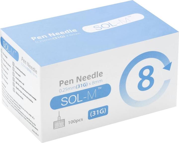 Immagine prodotto Sol-m Ago a penna 31G 0,25mmx8mm 100 pz. (Aghi a penna + aghi monouso)
