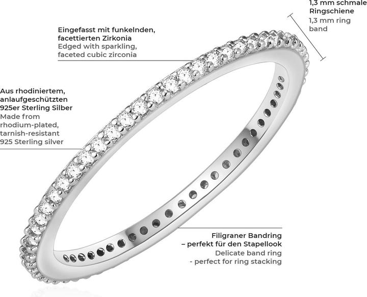 Image du produit Glanzstücke München Femmes argent sterling zirconium argent - 6094 (61, Argent 925)