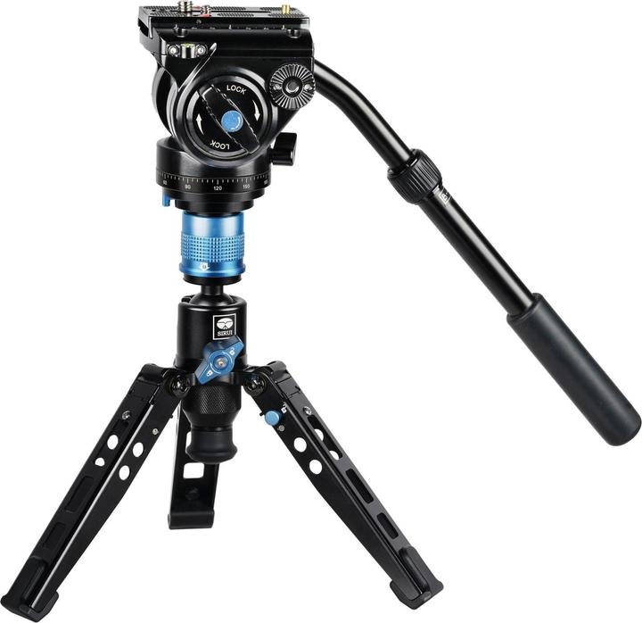 Image du produit Sirui P-424FL Monopode en fibre de carbone avec pied et rotule vidéo VH-10 (Carbone, Métal)