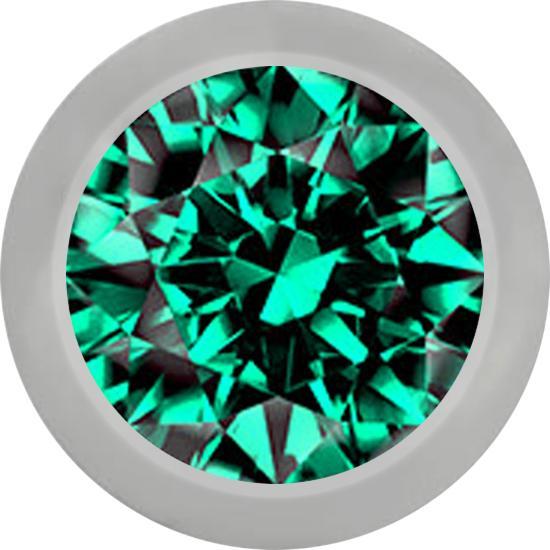 Produktbild Star Piercing Kugel silber mit Kristall türkis (ohne Messing, Titan G23)