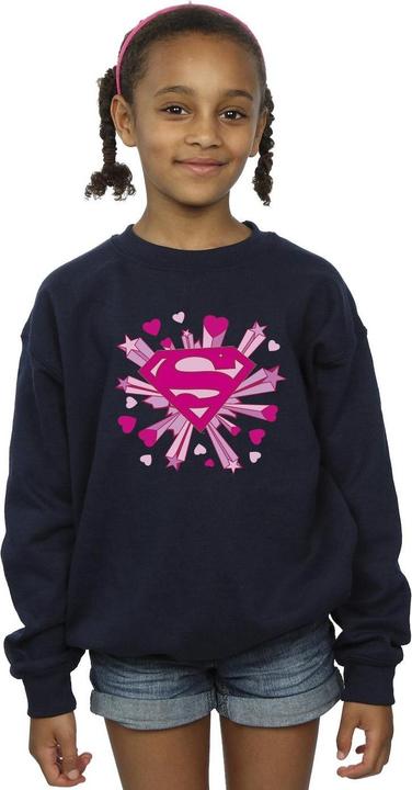 Image du produit - Sweat SUPERMAN PINK HEARTS AND STARS LOGO - Fille (116)