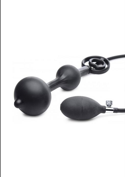 Productafbeelding Master Series Opblaasbare Silicone Anaalplug + Cock & Ball Ring