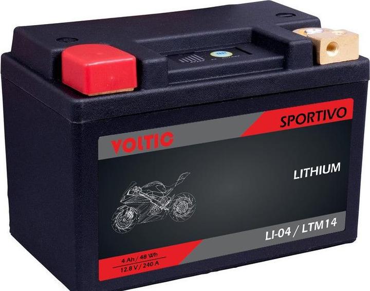 Image du produit Voltic Sportivo LI-04 YTX12A-BS Batterie moto lithium 4Ah LTM14 (12 V, 12 Ah, 240 A)