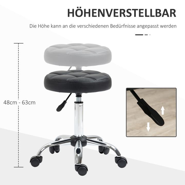 Image du produit Homcom Tabouret à roulettes, lot de 2