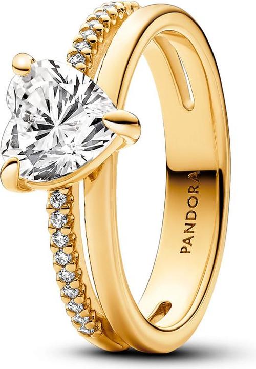 Image du produit Pandora Doppelband Herz Ring (56, Acier)
