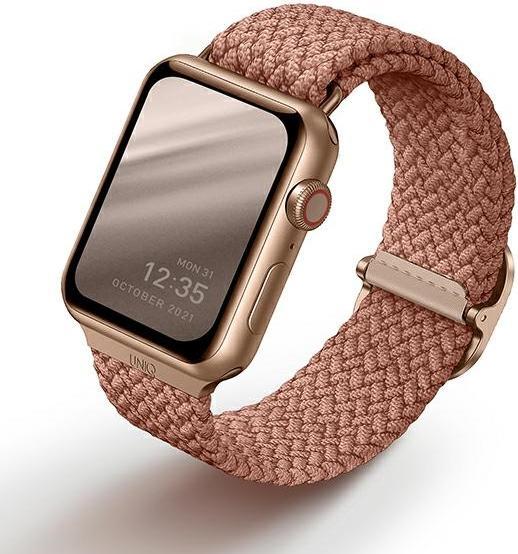 Image du produit Uniq Bracelet Aspen Tresse Apple Watch 40 38mm Rose Raisin (Haute qualité, tissu extensible en fils de polyester)