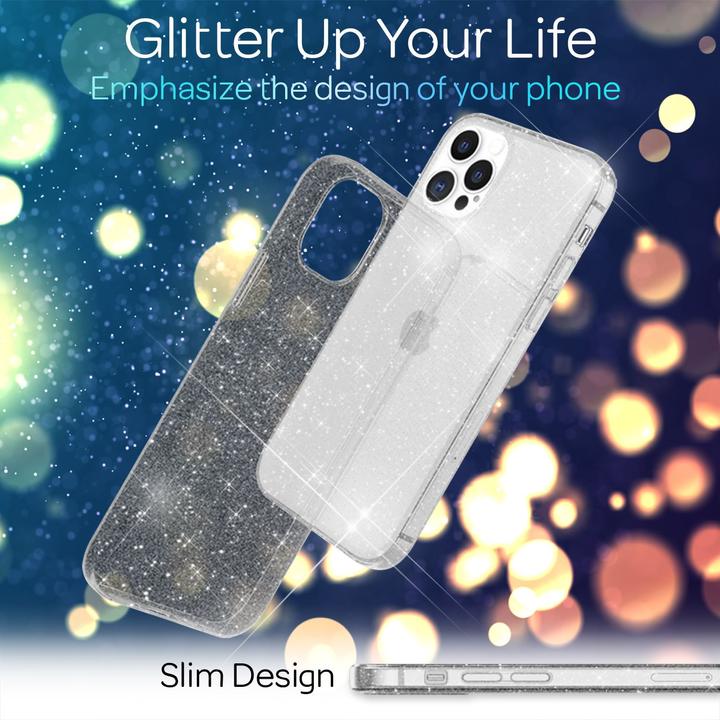 Produktbild Nalia Klare Glitzer Silikon Handyhülle (Apple iPhone 13 Pro Max)