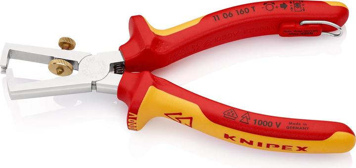 Produktbild Knipex Abisolierzange mit 1106160TBKBefestigungsöse (165 mm)
