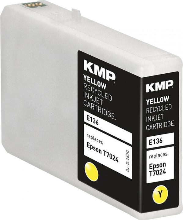 Actual product image KMP E136 Ink Cartridge yellow compatible with Epson T7024 (Y)