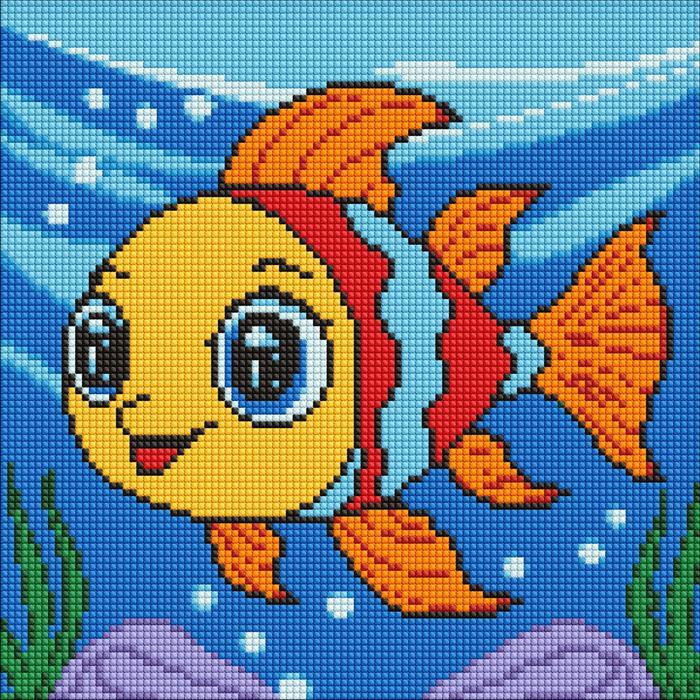 Produktbild Ideyka Diamond Painting - Der verträumte Fisch 30 x 30 cm