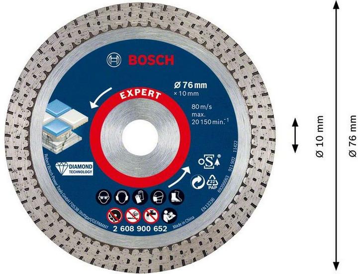 Actual product image Bosch Professional Zubehör Expert HardCeramic 76 mm diamond cutting discs 76 x1.5 x 10 mm