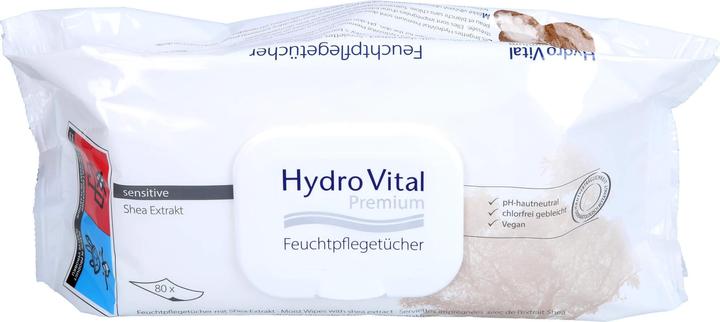 Produktbild Hydro Feuchtpflegetücher Premium Softpack mit Klickverschluss (80 Stück)
