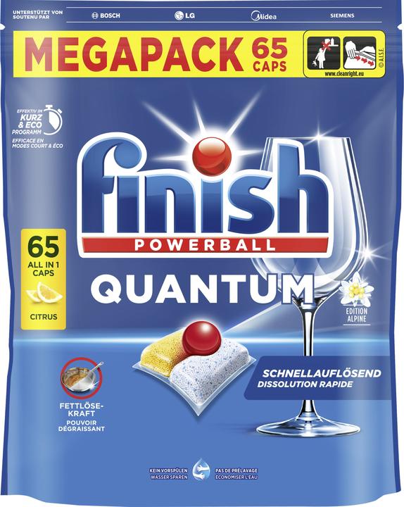 Image du produit Finish Quantum Citrus Spülmaschinen Caps, Megapack, 65 Caps (Tabs, 65 x)