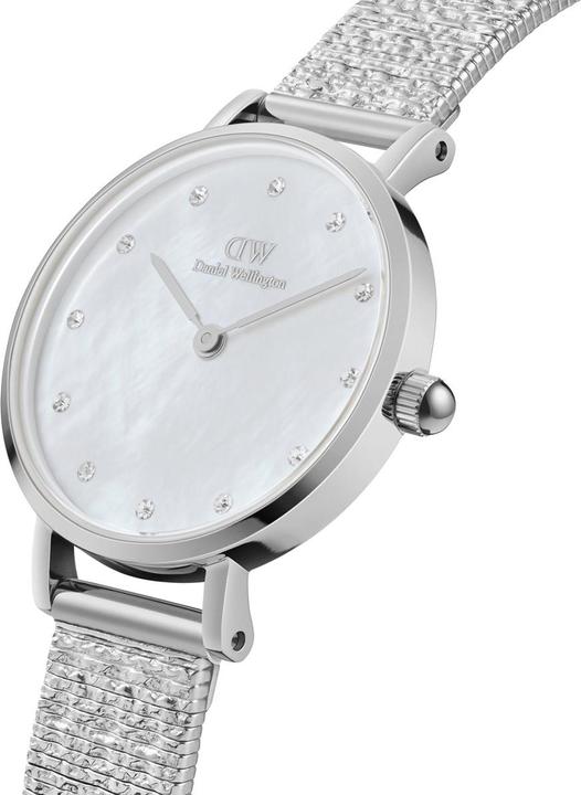 Actual product image Daniel Wellington Classic Petite Lumine Pressed Piano Silver White (Analogue wristwatch, 28 mm)