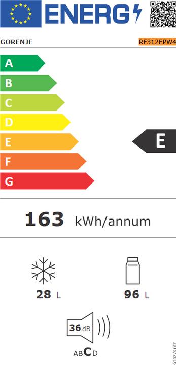 Etichetta energetica Gorenje RF312EPW4 (124 l)