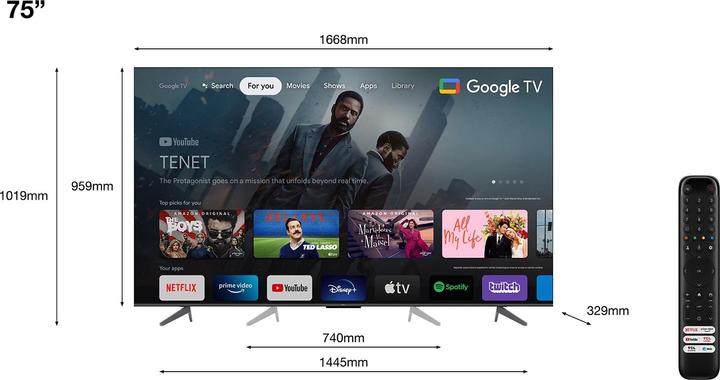 Actual product image TCL 75C645 (75", C645, QLED, 4K, 2023)