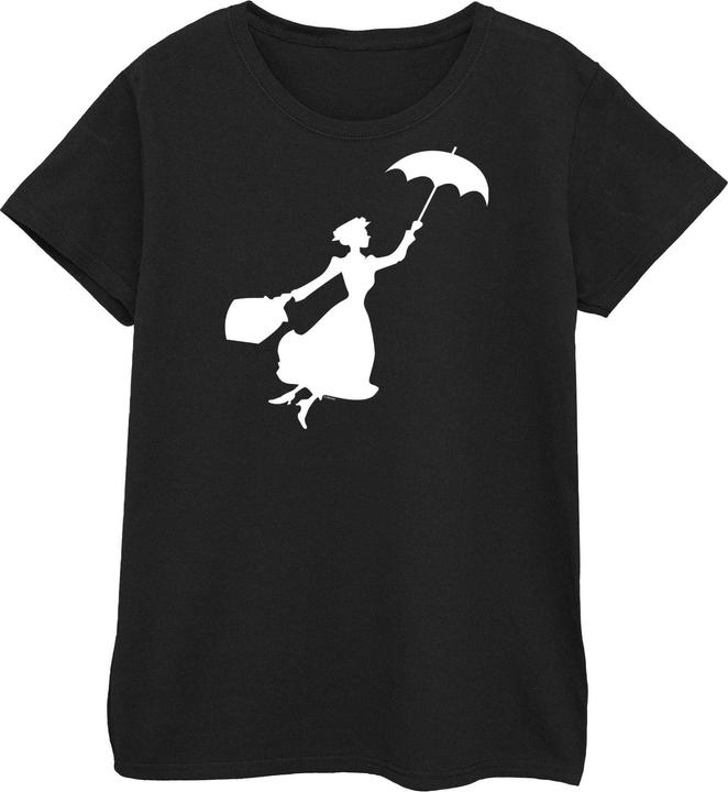 Actual product image Disney Womens/Ladies Mary Poppins Flying Silhouette Cotton T-Shirt (M)