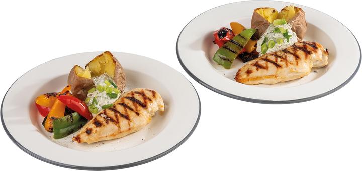 Image du produit APS Assiette plate en émail, diamètre : 260 mm, lot de 2 (2 x, 26 cm)