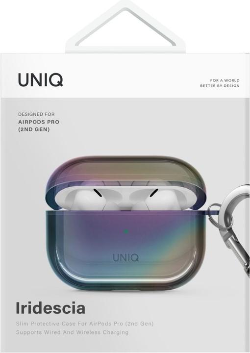 Actual product image Uniq Case Iridescia for AirPods Pro 2 Hang Case midnight quartz