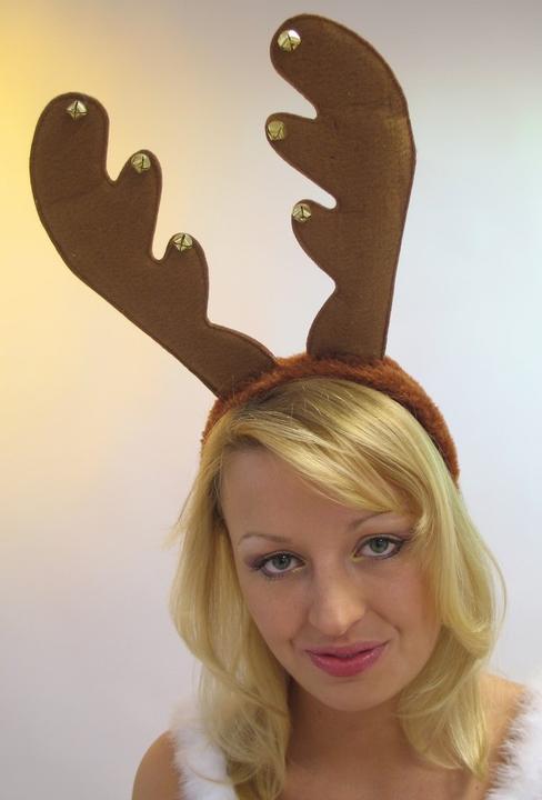 Produktbild Festartikel Müller Weihnachtsmütze Rentiergeweih: Haarreif Mit Glöckchen