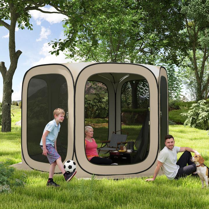 Image du produit Outsunny Campingzelt Oxfordstoff, Stahldraht Khaki (Tente instantanée)