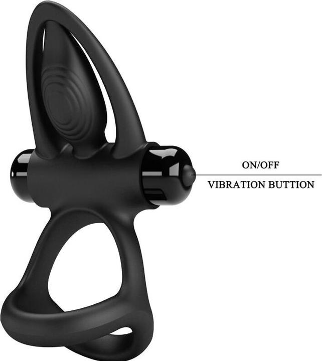 Image du produit Pretty Love Anneau Vibrant 10 Vibrations Silicone Noir
