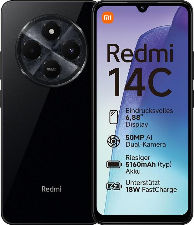 Immagine prodotto Xiaomi Redmi 14C (256 GB, Midnight Black, 6.88", Doppia SIM, 50 Mpx, 4G)