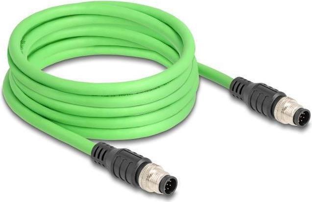 Image du produit Delock Câble M12 codé A 8 broches mâle à mâle PUR (TPU) 5 m (SF/UTP, 5 m)