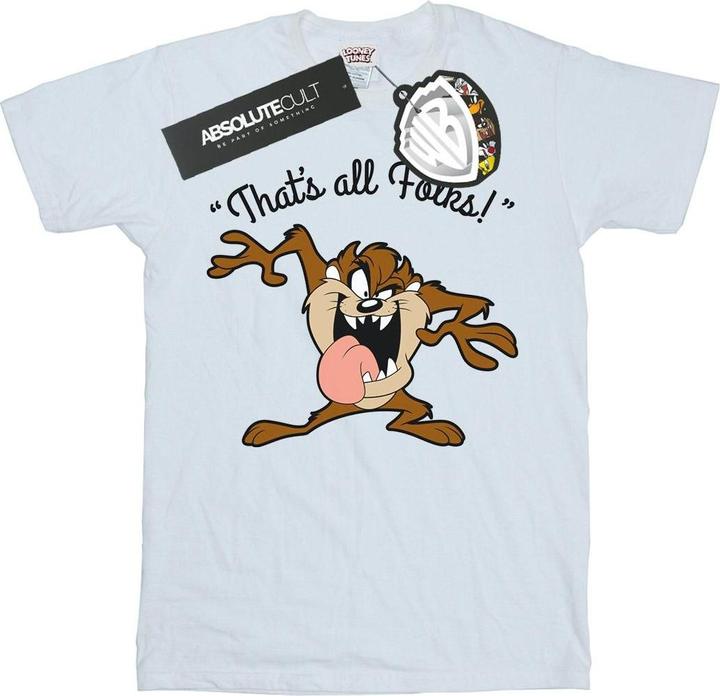 Actual product image Looney Tunes Mens That's All Folks Taz Cotton T-Shirt (M)