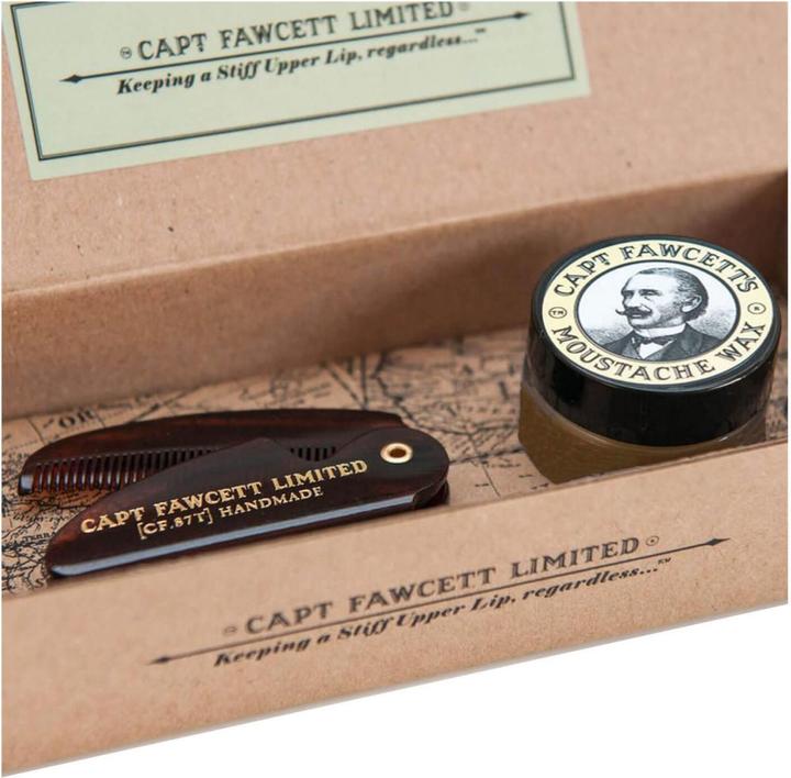 Image du produit Captain Fawcett Capt. Fawcett Care - Sandalwood Moustache Wax & Folding Pocket Moustache Comb Kit