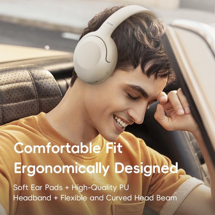 Produktbild Rock - O3 ANC Wireless Headphones RAU0773 - Bluetooth-Kopfhörer, Beige (15 h, Kabellos)