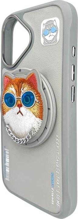 Image du produit Nimmy Glasses Cool Cat MagSafe case for iPhone 16 grey (Apple iPhone 16)