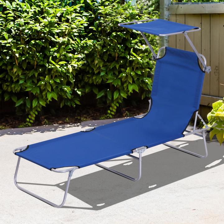 Produktbild Outsunny Sonnenliege mit Sonnenschutz (187 cm)