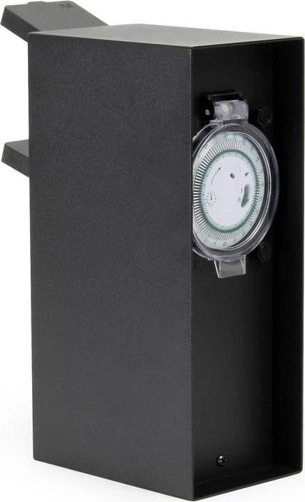 Immagine prodotto Wiltec Presa da giardino doppia in acciaio inox con timer, presa da esterno IP44 con orologio
