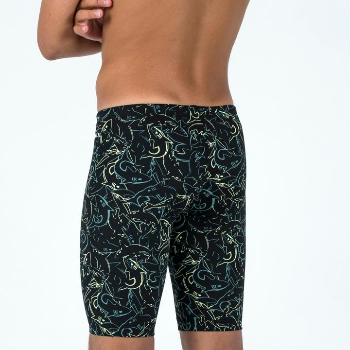 Actual product image Nabaiji Badehose Jammer Jungen - 500 Fitib Shark schwarz (14, 15, 16)