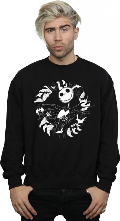 Actual product image Disney Mens Nightmare Before Christmas Jack Bat Circle Sweatshirt (S)