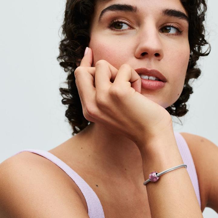 Image du produit Pandora Charm rose rose en fleur (Argent massif, Émail)