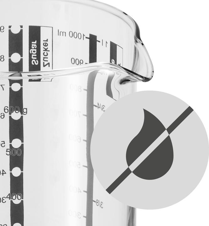 Produktbild WMF Messbecher 1,0l Skalierung 4 Masseinheiten Gourmet hitzebeständiges Glas (1000 ml)