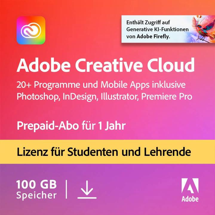 Adobe Creative Cloud Individual Education (1 User, 1 Devices/Users, 12 months)