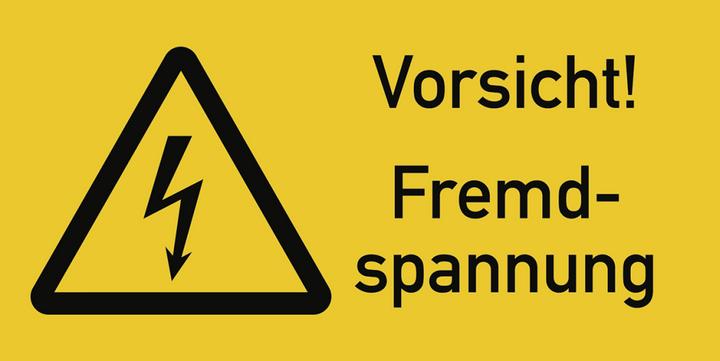 Produktbild Moravia Warnzeichen Vorsicht! Fremdspannung Folie, 74x37 mm