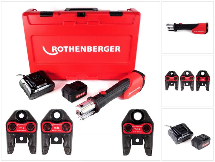 Immagine prodotto Rothenberger ROMAX 4000 Basic Set Pressatrice elettroidraulica a batteria 18V / 34kN + 1x Batteria d