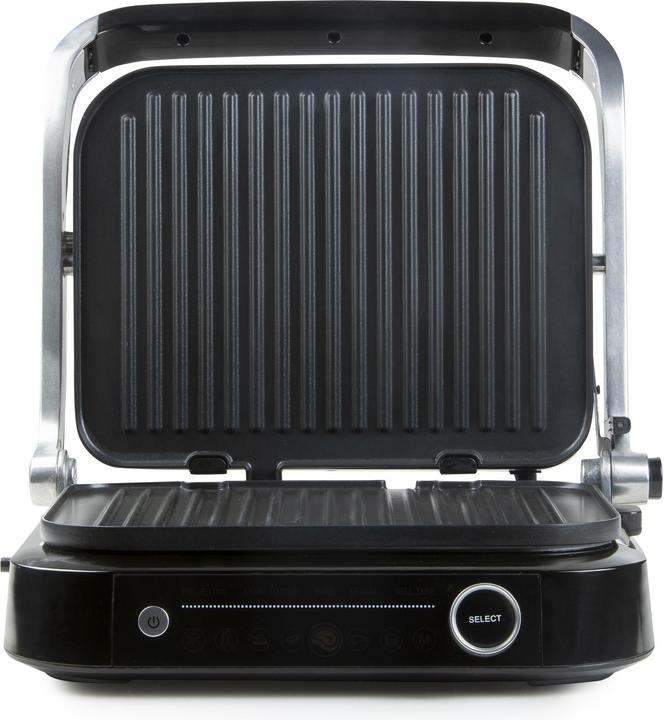 Produktbild Domo Genius Elektro Kontaktgrill Antihaftbeschichtung, mit Display Edelstahl, Schwarz (EU-Stecker)