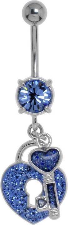 Bijouteria Bauchpiercing (Chirurgenstahl 316L, Kristall, Messing rhodiniert)