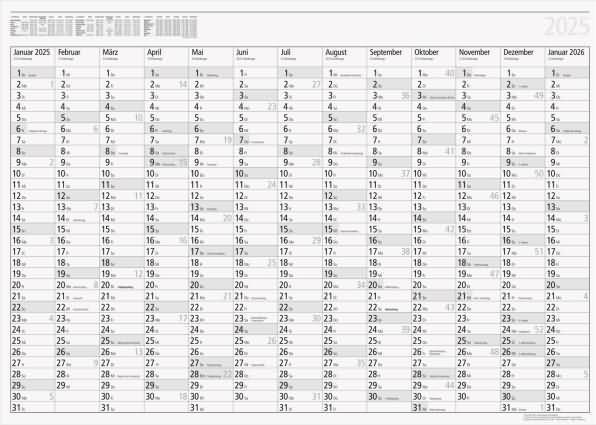 Produktbild Rido Wandkalender Young Design 86x61cm 2025 (86 x 61 cm, Deutsch)