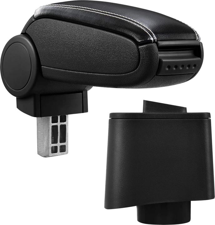 Produktbild Pro-Tec Mittelarmlehne VW Polo V 6R ab 2009 mit Staufach Kunstleder Schwarz mit weissen Nähten
