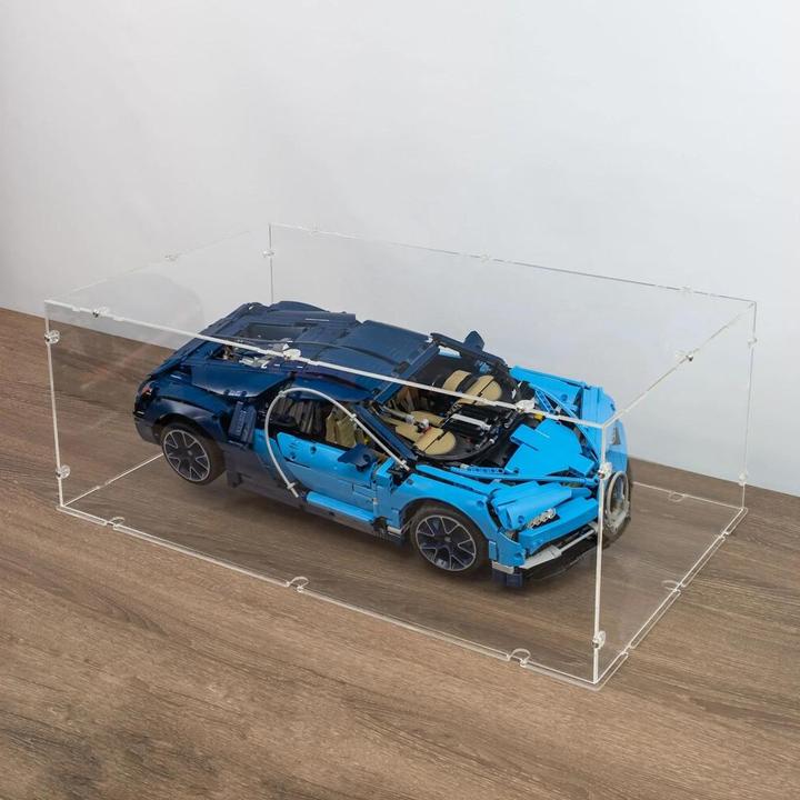 Image du produit iDisplayit Présentoir en acrylique XL pour LEGO® 42083 Bugatti Chiron (avec fond transparent, empilable)