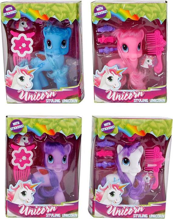 Actual product image Unico Unicorn play figure with hair accessories and stickers