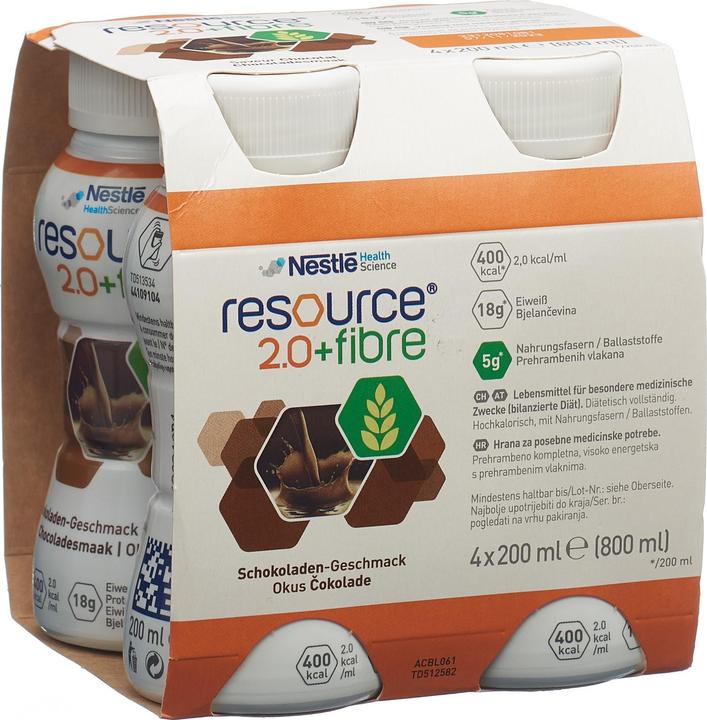 Actual product image Resource 2.0+fibre chocolate (Chocolate, 4 x)
