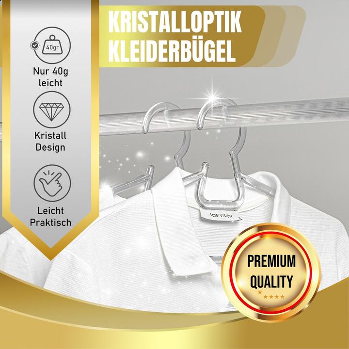 Actual product image DecoBella Set of 6 plastic clothes hangers - Transparent, robust and space-saving (6 x)