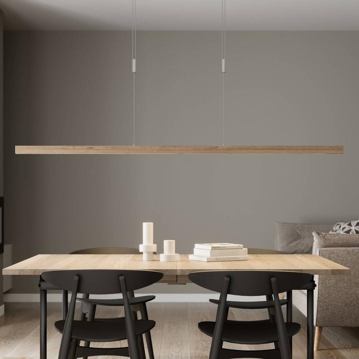 Image du produit Lucande Nora Lampe à suspendre Chêne/Nickel (3800 lm)